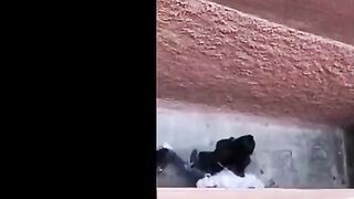 سمعت صوت غريب و اهات جايه من الشباك ببص لاقيت الشرموطه اختي  سكس مصر مع خطيبها العرص فاشخ طيزها نيك في منور العماره