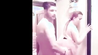 محصل الغازدخل يكشيف اللبوه صاحبت البيت طلعتلوا عريانه   سكس مصر ملط هيجتوا عليها ومسكها وقفها علي الحيطه فشخ كسها نيك